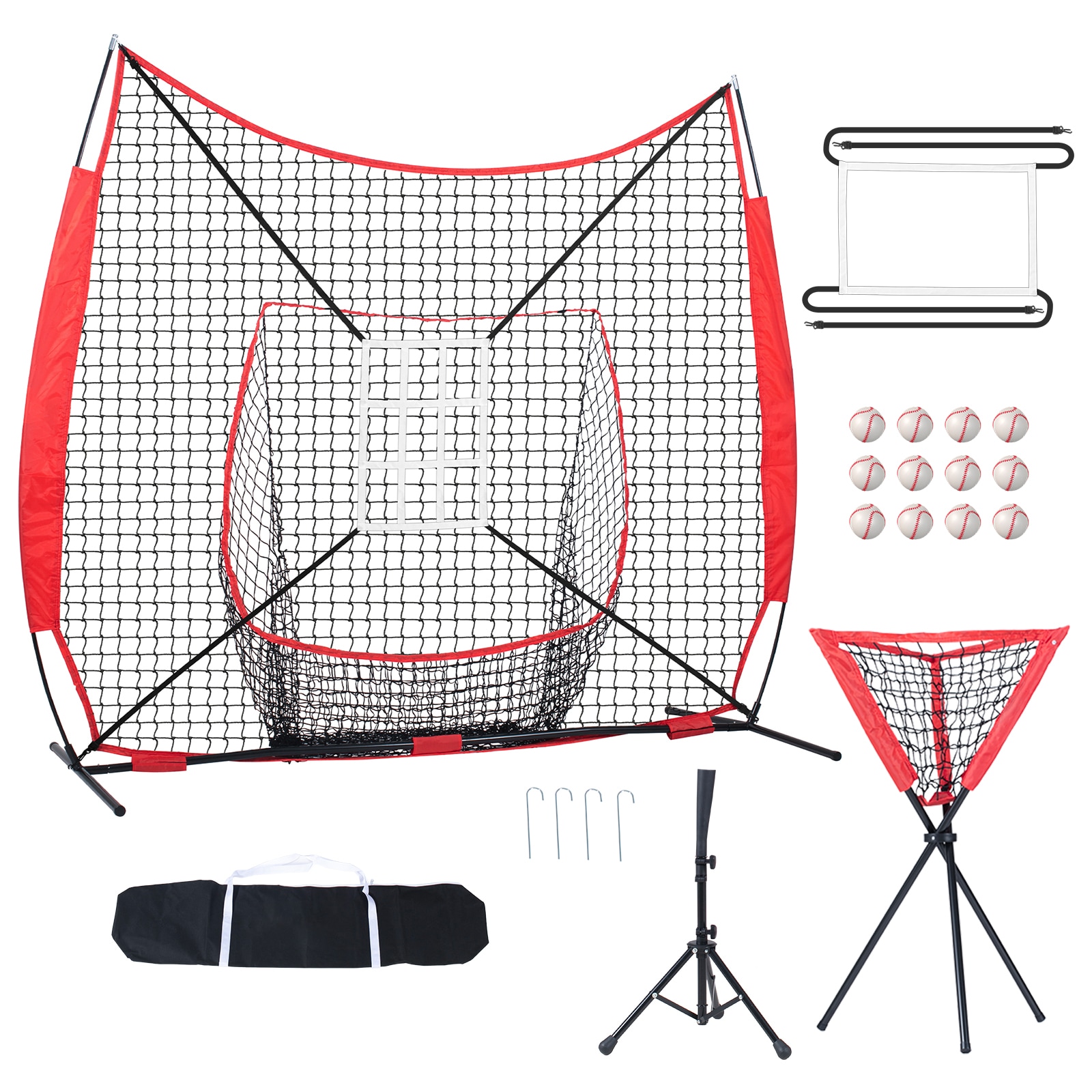 Baseball Softball Practice Net For Kids With Bow Frame And Tee_voghion.com